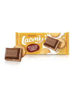Шоколад молочний Lacmi з молочною начинкою та печивом 100г