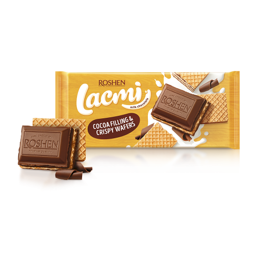 Шоколад молочний Lacmi з вафлею та шоколадною начинкою 105г