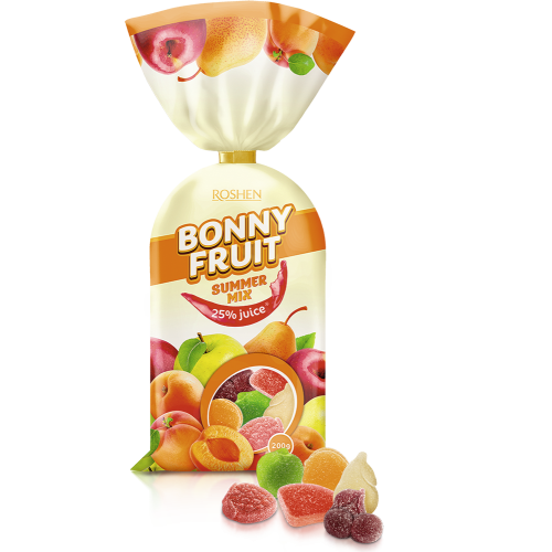 Желейні цукерки Bonny-Fruit літній мікс Roshen 200г