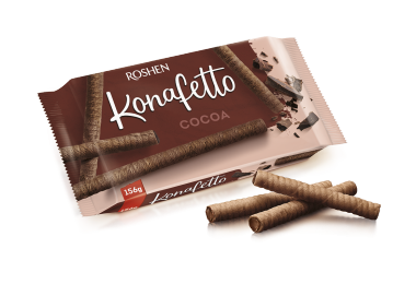 Вафельні трубочки Konafetto з начинкою крем-какао 140г