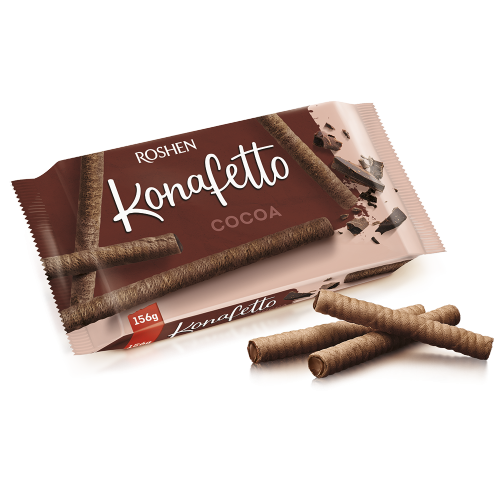 Вафельні трубочки Konafetto з начинкою крем-какао 140г