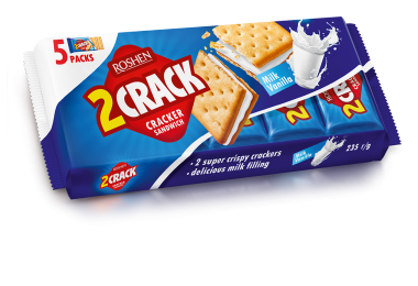 Крекер 2 CRACK з молочно-ванільною начинкою 235г
