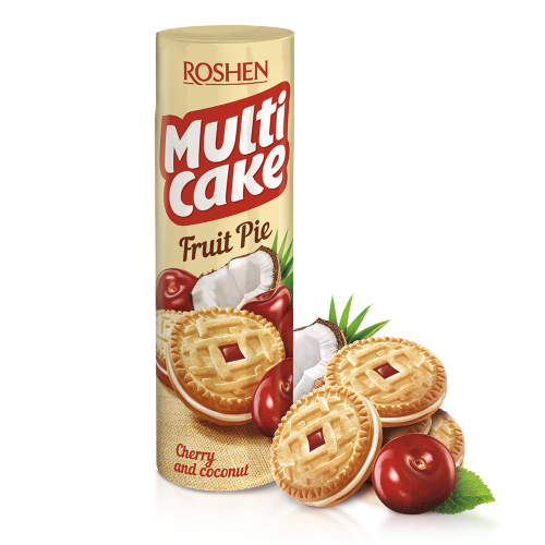 Печиво-сендвіч Multicake з начинкою вишня-кокос 195г